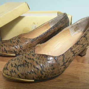 vintage Womens Snakeskin Shoes Heels size 6.5